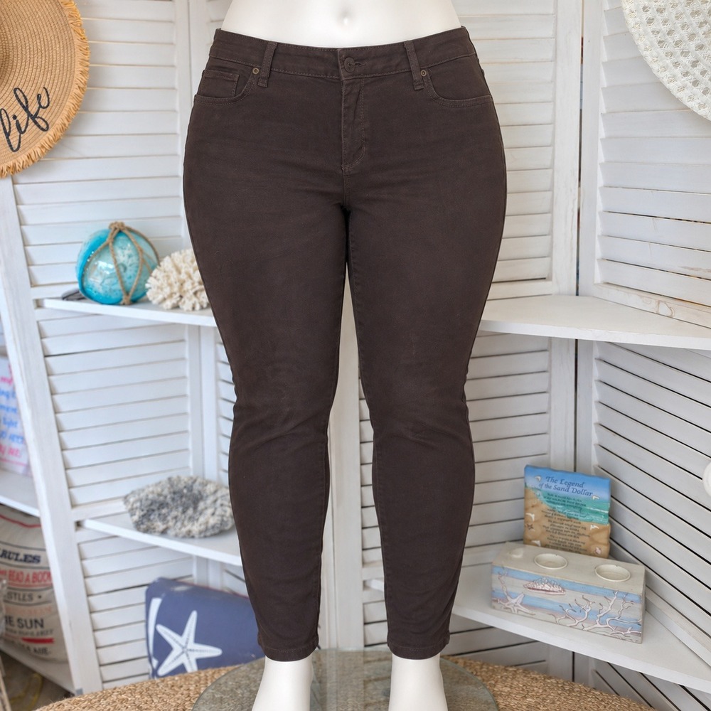 Sonoma Goods For Life Skinny Jeans Plus Size 18 Brown Stretch Cotton Blend